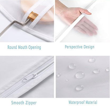 QH7 Garment Covers Dustproof Clothes Covers Moth Proof Coat Bag with Zip PEVA Translucent Dress Cover Waterproof Anti-mite Breathable Suit Protector