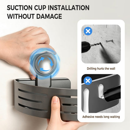 Lekesky Corner Shower Caddy Suction Cup, Shower Shelf No Drilling, Rust Resistant Bathroom Corner Shelves， Removable Shower Rack for Bathroom