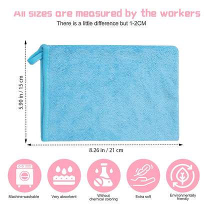 PHOGARY Microfibre Face Body Wash Mitts, Lightweight Absorbent Soft Wash Cloth for Face Body, Makeup Remover Mitt, Bath SPA Washcloth, 21×15cm,10pcs