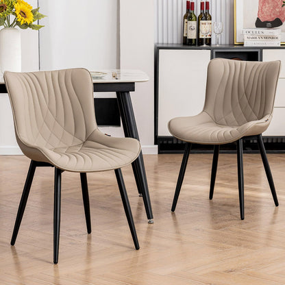 Kidol&Shellder Dining Chairs Set of 2, Modern Dining Room Chair, Khaki