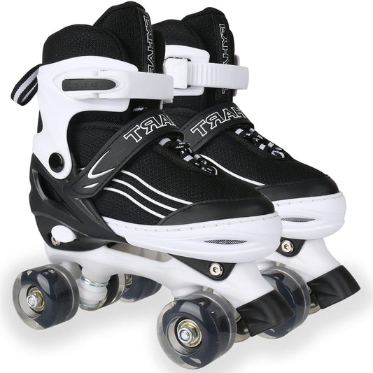 Kids Roller Skates for Girls Boys Adjustable Roller Skates with Light Up Wheels, Fun Illuminating for Girls Boys, Suitable for Both Indoor and Outdoor