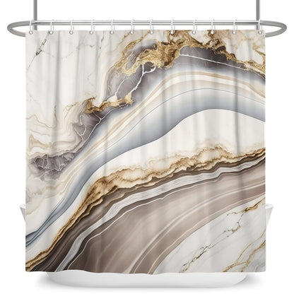 Bovlleetd Champagne Marble Shower Curtain Modern Luxury Grey Decorative Elegant Simplicity Bathroom Curtain Accessories 47"x72" Waterproof Polyester