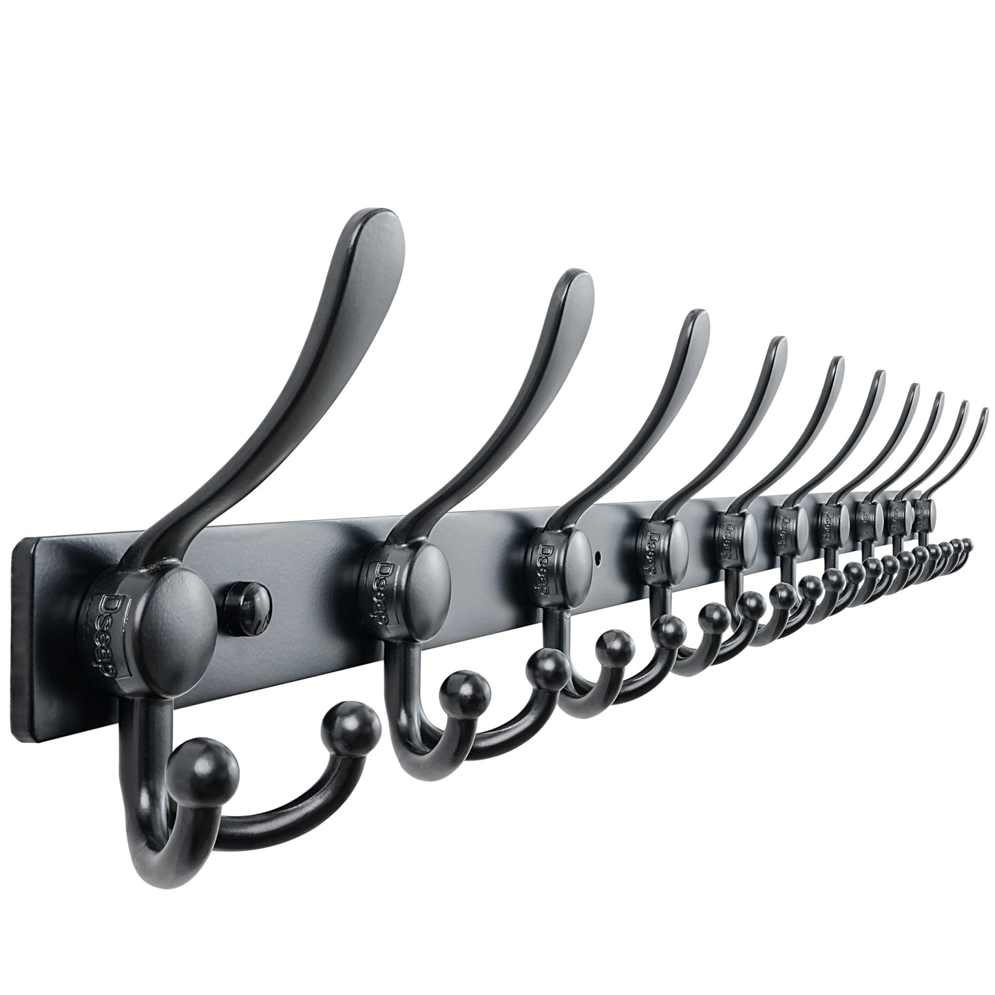 Dseap Coat Rack Wall Mount 94cm, Heavy Duty 2.5mm Base vs Flimsy 1mm, Double-Thick Solid Anti-Snap Hooks
