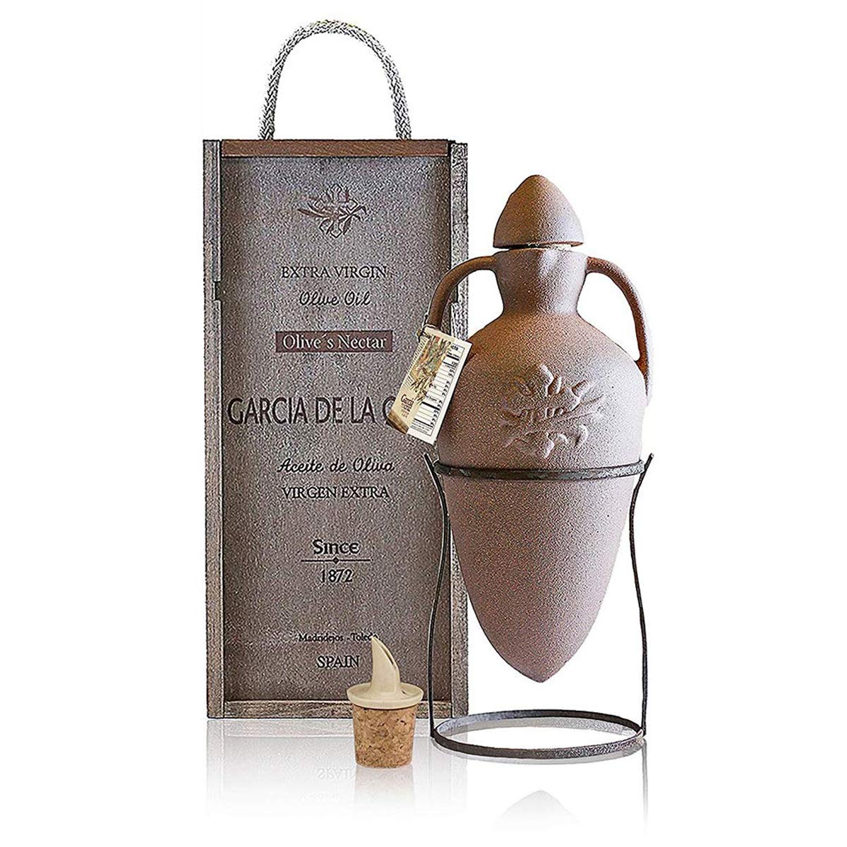 GARC?A DE LA CRUZ - Organic Extra Virgin Olive Oil, Special Edition, Gift Box, Handmade Ceramic Jar, Sourced in Spain, Montes de Toledo, Amphora - 500