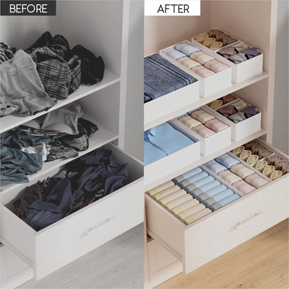Homsorout Drawer Organisers Foldable Drawer Dividers - 10 Pack Fabric Clothes Wardrobe Storage Boxes Drawer Dividers Cubes for Baby Clothing, Socks
