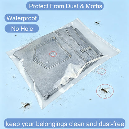 QISF 20 Pcs Large ZipLock Bags for Clothes, 40x30cm Plastic Travel Bags, Reusable Waterproof Hospital Bag Organiser Pouches for Clothes Shoes