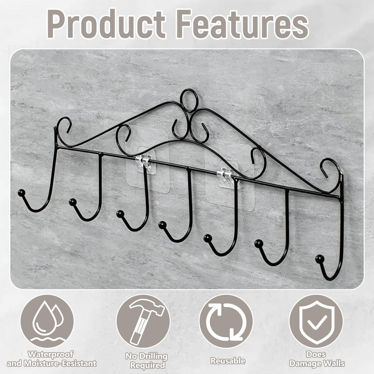 20 PCS Shower Caddy Adhesive Replacement, Adhesive Shower Caddy Hooks
