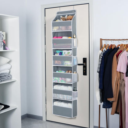 Univivi Over The Door Organiser, 6-Shelf Back of Door Storage, Grey