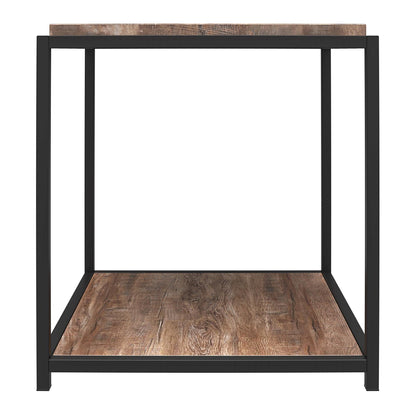 DHP Furniture Quincy End & Side Table, Weathered Oak Look, 49 x 48 x 55cm (WxDxH)