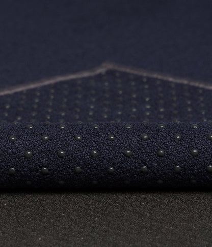 Manduka Yogitoes Yoga Towel ? Rubber Grip Dots Non-Slip Bottom, Quick Dry Fitness Towel for Hot Yoga, Pilates, Exercise - 79 Inch, Midnight