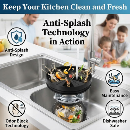 Autotide Silicone Garbage Disposal Splash Guard for Insinkerator, 3.34" Sink Baffle Replacement, Anti-Splash Drain Cover, Quiet Collar Plug