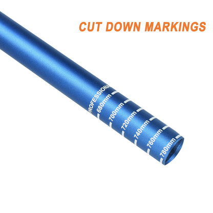 FIFTY-FIFTY Mountain Bike Riser Handlebar, Aluminum Alloy MTB Handlebar, 31.8mm Diameter, 780mm Wide Bicycle Bar (Blue, 35mm Rise)