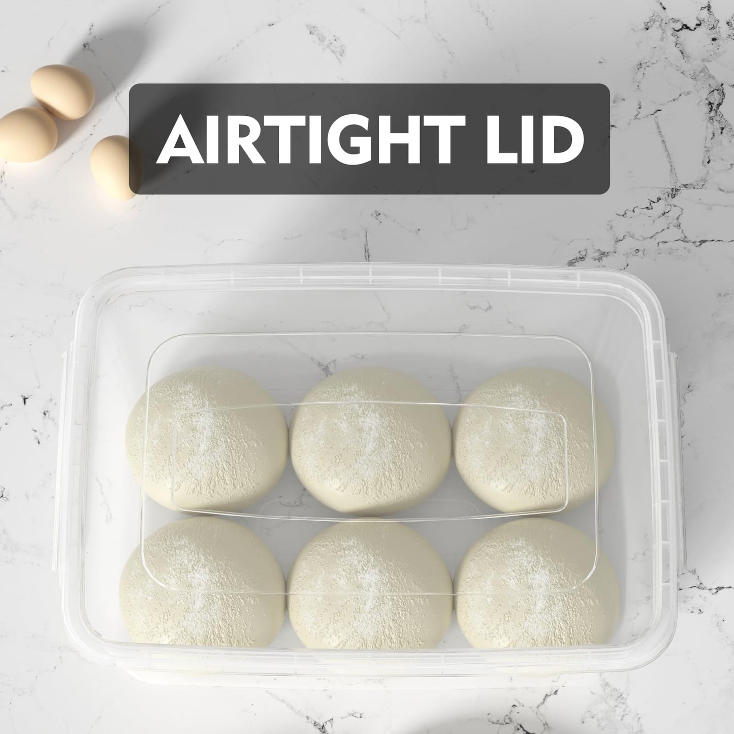 Parlynies 2 Packs 16 L Pizza Dough Proofing Box with Latching Lid, Clear
