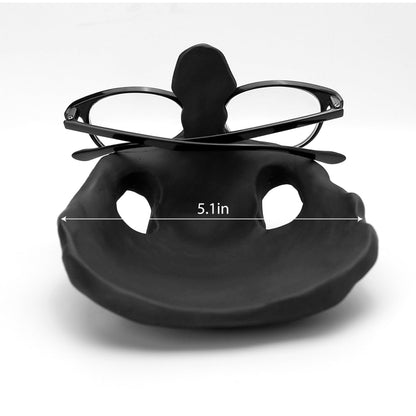 Marsrut Skull Glasses Stand Holder, Creative Eyeglasses Holder, Resin Statue Ornament, Sunglasses Spectacle Display Rack for Home, Office, Desk