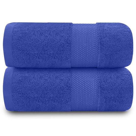GC GAVENO CAVAILIA 100% Cotton Pack of 2 Bath Sheets, Premium Quality 700 GSM Fade Resistant Extra Absorbent Towels, Egyptian, Royal Blue, 90x140 Cm