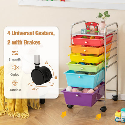 GiantexUK 4/6/12 Drawers Storage Trolley, Multipurpose Utility Rolling Cart on Wheels