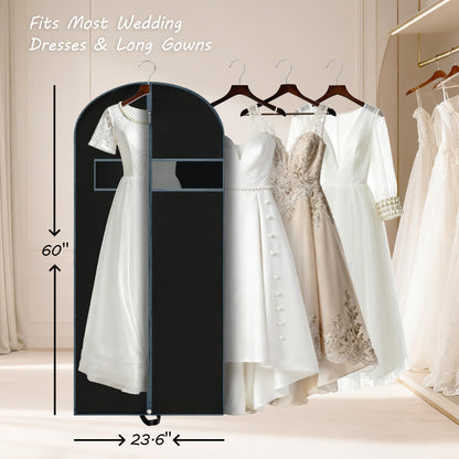 3 Pack 60 Inch Clothes Protector Covers for Wardrobe Organization and Travel - Long Garment Protectors for Dresses, Suits, Coats and Robes