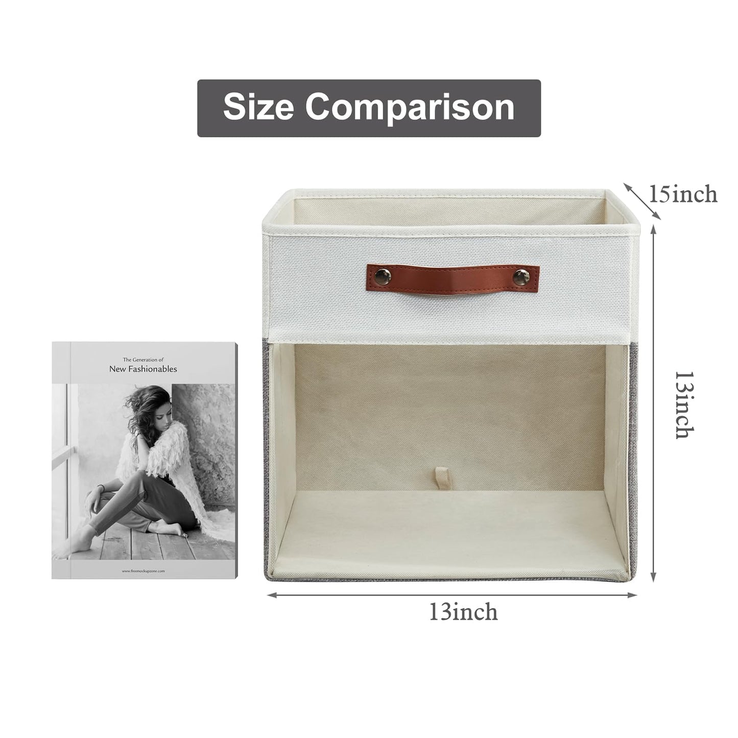 Bagnizer 4 Pack Large Ultra Thick Fabric Storage Boxes with Clear Window