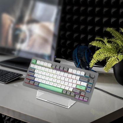 GEEKRIA Keyboard Display Stand, Acrylic Mechanical Gaming Keyboard Holder for 60%, 75%, 80%, 96% Computer keyboard (transparent)