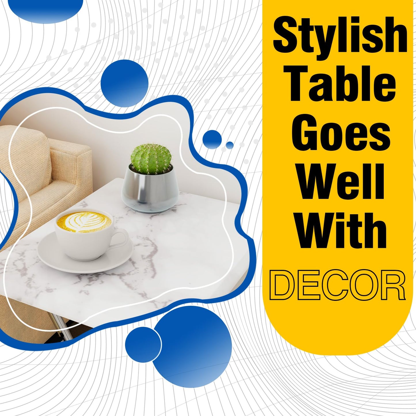 Garden 4 you Small Folding Table, Side Folding Coffee Table, TV Snack Tray Tables, Sofa Laptop Desk, Outdoor Camping Tables, EndTable, SofaTable