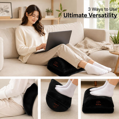 Foot Rest Under Desk at Work | Adjustable Height 16 cm Memory Foam | Foot Stool | Ergonomic Footrest for Back & Hip Pain Relief | for Office & Home