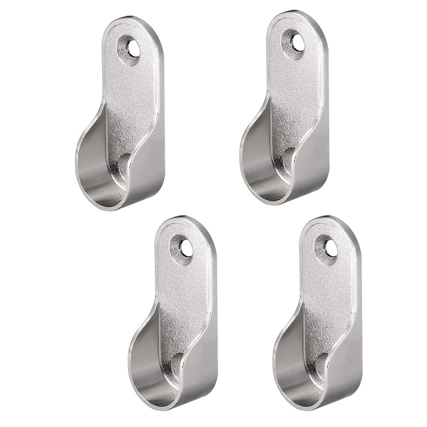 TA-VIGOR Oval Closet Rod End Supports Dia 16mm, Zinc Alloy 4Pcs Wardrobe Hanging Rail Rod Fittings Wardrobe Flange Bracket Holder