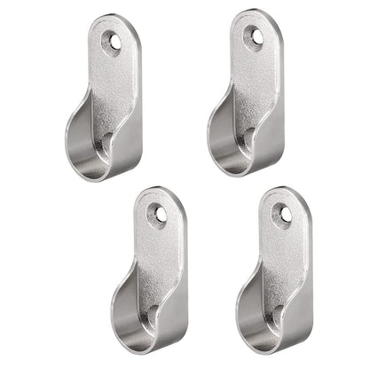 TA-VIGOR Oval Closet Rod End Supports Dia 16mm, Zinc Alloy 4Pcs Wardrobe Hanging Rail Rod Fittings Wardrobe Flange Bracket Holder