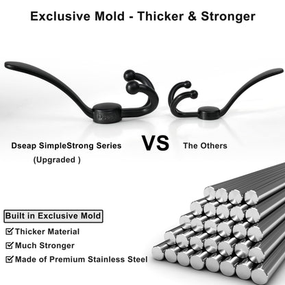 Dseap Coat Rack Wall Mount 94cm, Heavy Duty 2.5mm Base vs Flimsy 1mm, Double-Thick Solid Anti-Snap Hooks