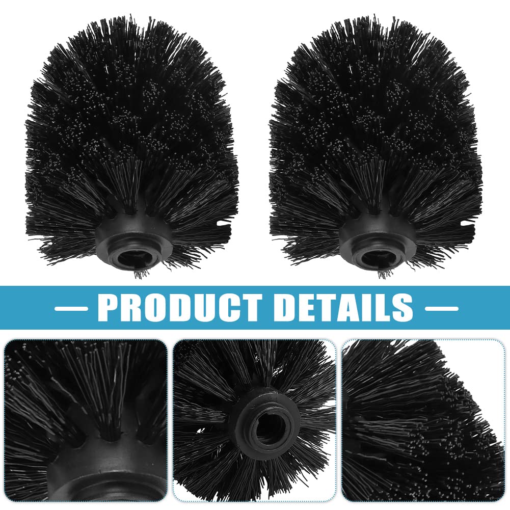 Toilet Brush, 2Pcs Toilet Bowl Brush Replacement Head Plastic Universal Toilets Bowl Brushs Heads Cleaning Brushes for Brush rods with a Diameter of