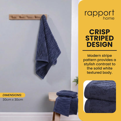 Rapport Home Safari Face Towels 2-Pack | Luxurious 100% Cotton 500gsm Soft Absorbent Face Cloths | Oeko-Tex Certified Bathroom Hand Towels