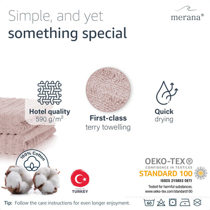 Merana OSLO towel set | quick-drying, soft & lint-free | terry luxury quality | 100% cotton terrycloth | OEKO-TEX | 590 GSM | guest & face towel