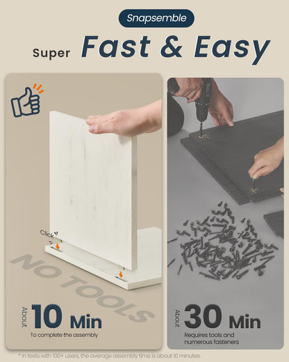 SONGMICS HOME Bathroom Under Sink Cabinet, Snapsemble Superfast Assembly
