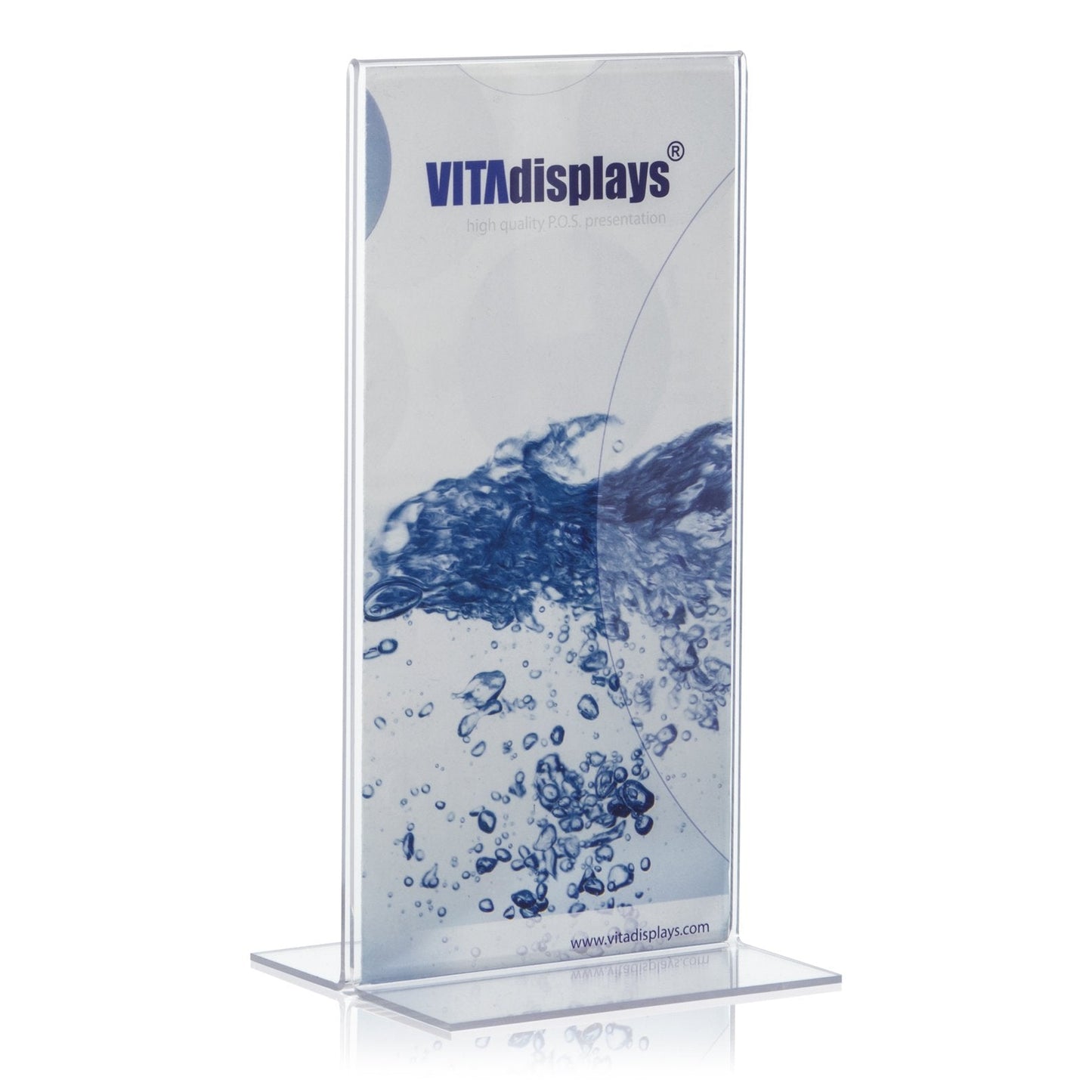 VITAdisplays Advertising Stands T-Stand DIN Long DL Transparent Made of Original Plexiglas Pack of 10