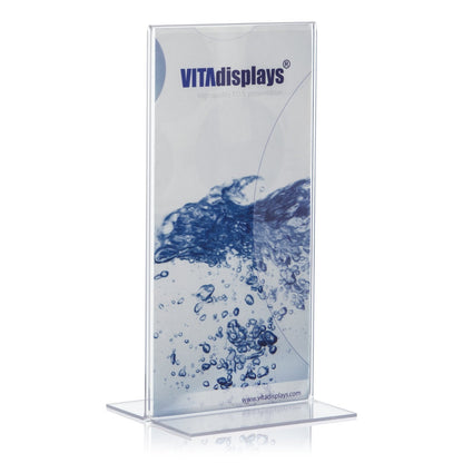 VITAdisplays Advertising Stands T-Stand DIN Long DL Transparent Made of Original Plexiglas Pack of 10