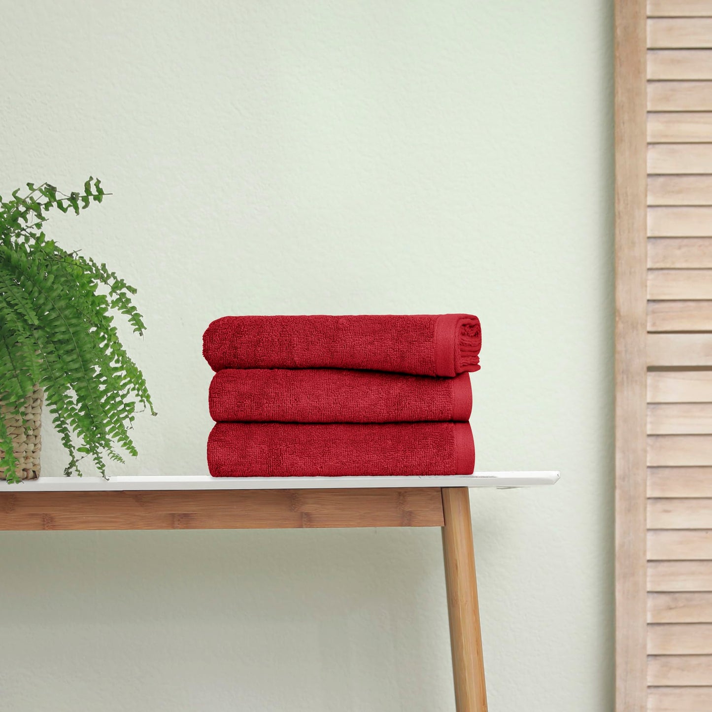 Ruggeri, Set 3 Piece Hand Towel Set, 50x100 cm, Soft Cotton, Red