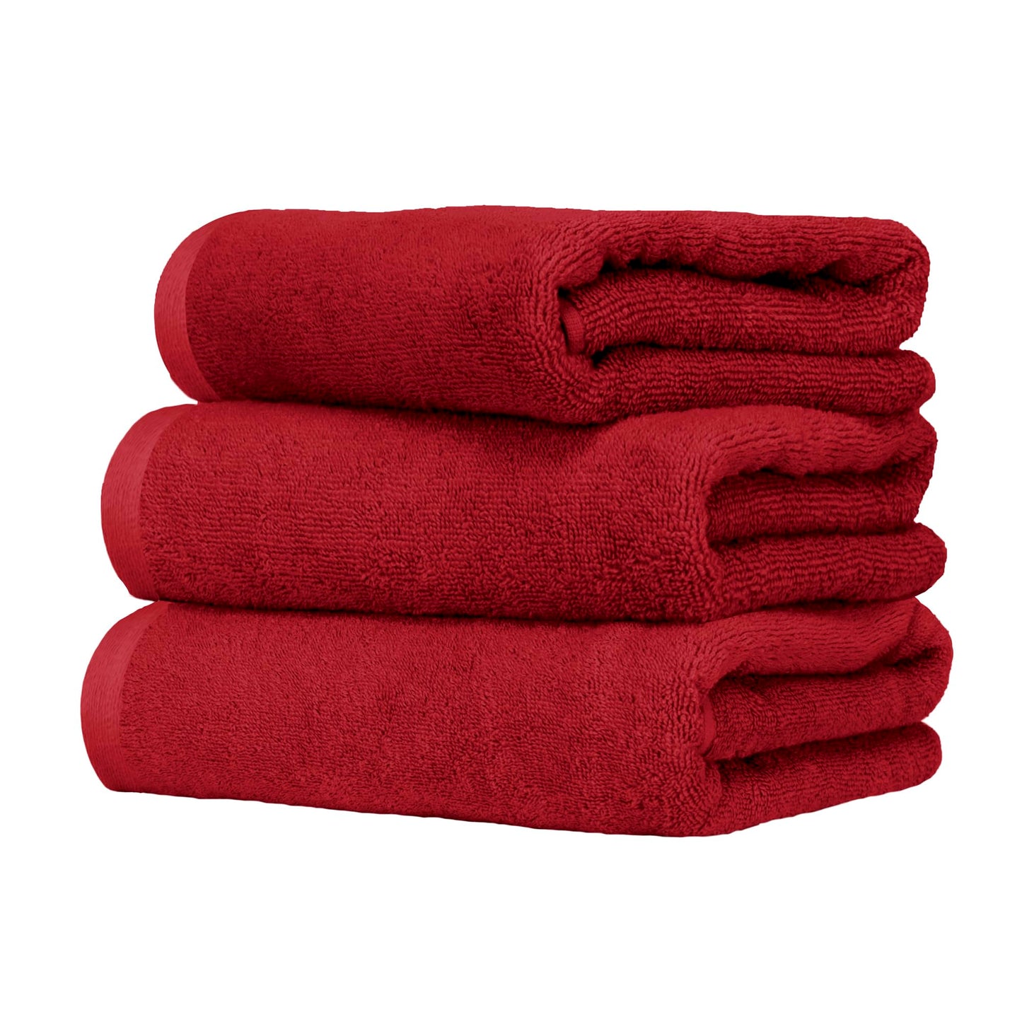 Ruggeri, Set 3 Piece Hand Towel Set, 50x100 cm, Soft Cotton, Red