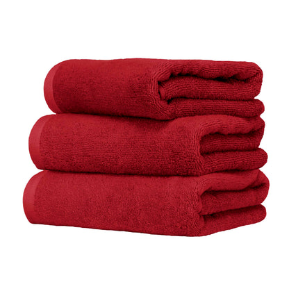 Ruggeri, Set 3 Piece Hand Towel Set, 50x100 cm, Soft Cotton, Red