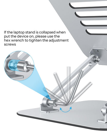OMOTON Laptop Stand, Foldable Laptop Riser with Adjustable Height, 10-17.2"