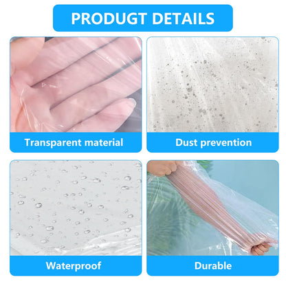 5 Pcs Extra Large Clear Plastic Storage Bags 150x150cm Clothes Furniture