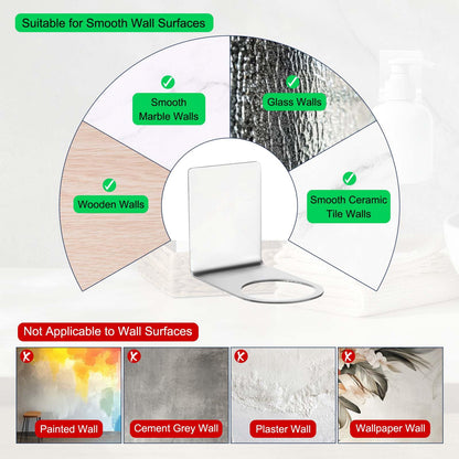 sourcing map 2 Pcs Shower Shampoo Bottle Holder, 1.1 Inch Adhesive Soap Bottle Dispenser Holder Wall Mount