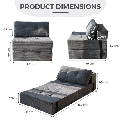 MAXYOYO Folding Sofa Bed, Convertible Sofa Bed with High-Density Support Foam, Portable 4 in 1 Fold Out Chair to Floor Lounger