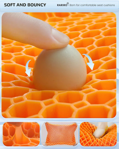 Double-Layer Honeycomb Gel Seat Cushion, Pressure Relief for Long Sitting