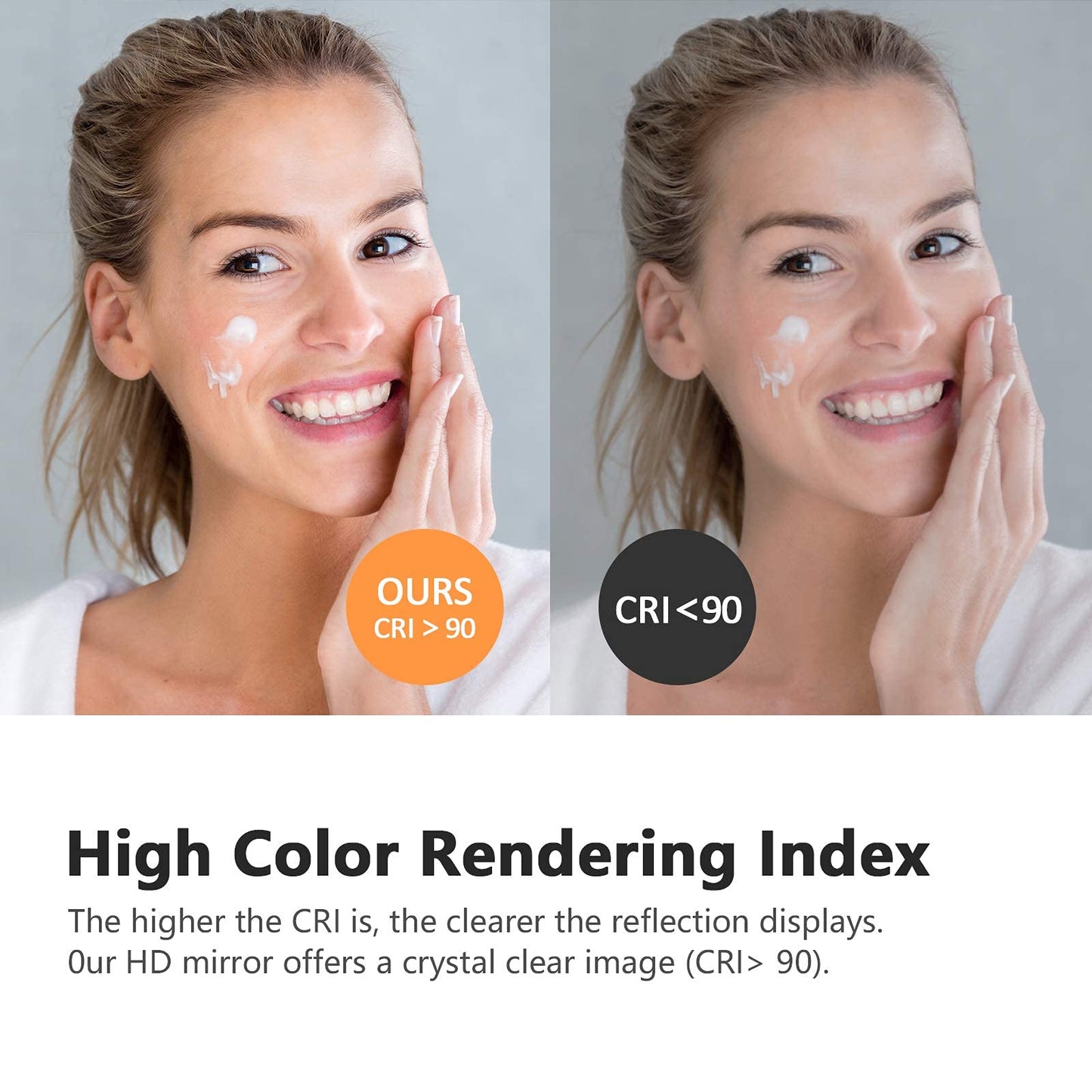 EMKE Frameless Mirror with Shelf - Small Bathroom Wall Shaving Mirror with Storage, Rectangle Vanity Mirrors 45x60cm