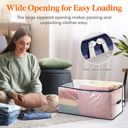 Lifewit 6 Pack Large Moving Bags with Lids and Sturdy Handles, 90L Heavy Duty Packing Organizers for Moving House