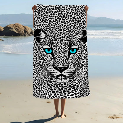 ZABAOBO Microfiber Leopard Beach Towel,Funny Cheetah Lightweight Beach Towels for Women Adults Girls,Funny Bath Towel Gifts for Pool Swim Surf 80X160