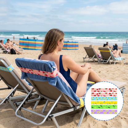 WORUIB Towel Bands for Sun Loungers, Beach Towel Bands for Sun Loungers, Secure Towels on Windy Beach Chairs, Organise Swimwear During Pool Visits