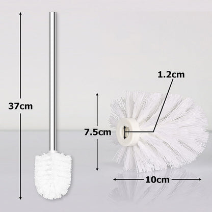 Topsky Toilet Brush 4-Pack, Stainless Steel Handle, Replaceable Heads