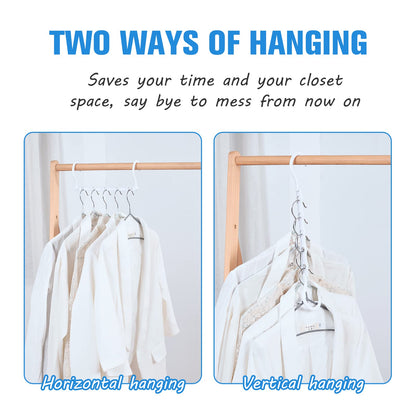 Rainberg Space Saving Hangers - Magic Clothes Hangers, Coat Hangers, Wardrobe Space Saver (Pack of 12, White)