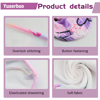 Yuaerbuo 4 Pack Kids Microfibre Hair Towel, Hair Wrap Turban, Hair Towel Wrapfor Girls