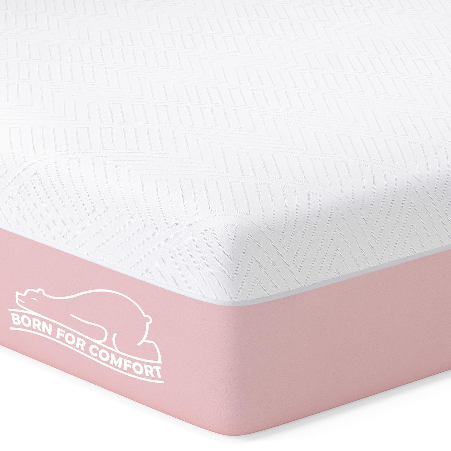 wowttrelax Single Mattress Memory Foam 3ft, Medium Firm, Pink, 90x190x15cm